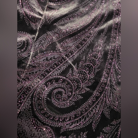 Vintage 80’s 90’s Velvet Dress & Vintage Jacket Set Royal Purple Sparkle Holiday - Picture 13 of 17